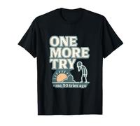Funny One More Try Me 50 tentativi fa Retro Block Design Maglietta