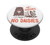 Funny Oops Cat Knocks Over Plant Shirt No Daisies Sarcastico PopSockets PopGrip Adesivo