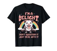 Funny Opossum Rainbow Tee I’m A Delight Don’t Question It Maglietta