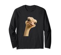 Funny Ostrich Face Meme for Zookeeper Animal Safari Maglia a Manica