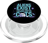 Funny Outer Space Cat - Gli alieni esistono travestiti da gatti PopSockets PopGrip per MagSafe