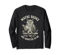 Funny Owl Bookworm Meme Forse i Libri Sono dipendenti da Me Maglia a Manica
