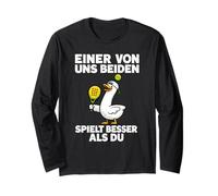Funny Padel Duck: Uno di Noi Due Gioca Meglio di Te Maglia a Manica