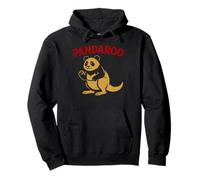 Funny Panda Kangaroo Australia China Animal Wildlife Cartoon Felpa con Cappuccio