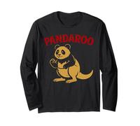 Funny Panda Kangaroo Australia China Animal Wildlife Cartoon Maglia a Manica