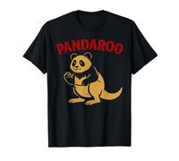 Funny Panda Kangaroo Australia China Animal Wildlife Cartoon Maglietta