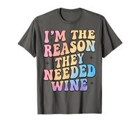 Funny Parenting I’m The Reason They Needed Wine Retro Wavy Maglietta