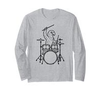 Funny Parrot Batterista Batteria Amante della musica Ragazzi Ragazze Maglia a Manica