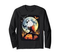 Funny Parrot Ghost Lovers Spooky Halloween Animals Costume Maglia a Manica