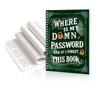 Funny Password Book with Alphabetical Tabs, Spiral Password Keeper Notebook for Internet & Computer Logins, Secure Organizer for Websites, Usernames, Passwords, 5.5" x 8.4", Gift for Home or Office