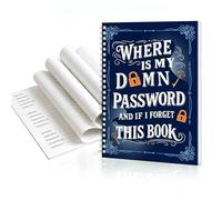 Funny Password Book with Alphabetical Tabs, Spiral Password Keeper Notebook for Internet & Computer Logins, Secure Organizer for Websites, Usernames, Passwords, 5.5" x 8.4", Gift for Home or Office