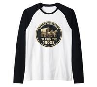Funny Patient with Me Vengo dal 1900 Vintage Wagon Retro Maglia con Maniche Raglan