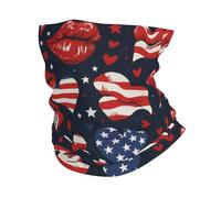 Funny Patriotic Lips Heart American Flag Antiscivolo Cerchietto per Capelli Elastico Sciarpa A Mezza Faccia Ghetta per Arrampicata Uomo Ciclismo