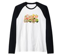 Funny Peach Fruit GNOME Truck Peachy Graphic for Summer Maglia con Maniche Raglan