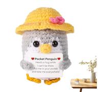 Funny Penguin - Christmas Crochet Animals Doll | Creative Wool Toy | Inspirational Potato Penguin | Affirmation Cards For Kids, Children, Friends, Uplifting, Holidays Gift's