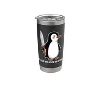 Funny Penguin Flight Was Never An Option Sarcastic Humor Bicchiere termico in acciaio inox doppia parete