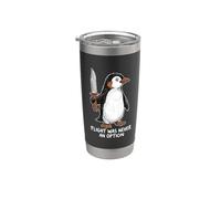 Funny Penguin Flight Was Never An Option Sarcastic Humor Bicchiere termico in acciaio inox doppia parete