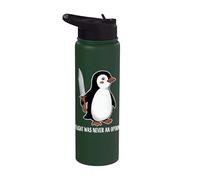 Funny Penguin Flight Was Never An Option Sarcastic Humor Stainless Steel Insulated Water Bottle
