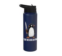Funny Penguin Flight Was Never An Option Sarcastic Humor Stainless Steel Insulated Water Bottle
