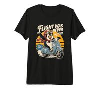 Funny Penguin On A Scooter Flight Is Not An Option Humor Maglietta Premium