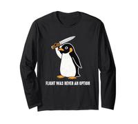 Funny Penguin with Knife Flight Was Never an Option Maglia a Manica