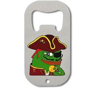 Funny Pepe The Frog Pirate Captain Gold Coin Apribottiglie in Acciaio Inossidabile Argento One Size