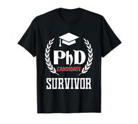 Funny PHD Survivor T shirt for Graduation Student Gift Maglietta