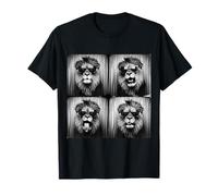Funny Photo Booth Silly Lion Occhiali da Sole Animal Lions Meme Maglietta
