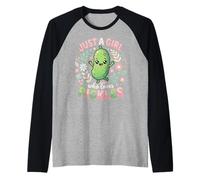 Funny Pickle Costume, Just a Girl Who Loves Pickles Maglia con Maniche Raglan