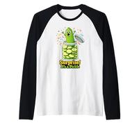 Funny Pickle in Jar Surprise Moment Art Maglia con Maniche Raglan