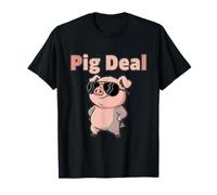 Funny Pig Deal Animal Quote Pun Maglietta