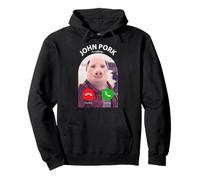 Funny Pig Meme John Pork Sta chiamando Risposta Chiamata Telefono Felpa con Cappuccio