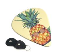 Funny Pineapple - 6 plettri per chitarra, stampa su entrambi i lati, per chitarra acustica, basso, ukulele, chitarra elettrica (0,46 mm, 0,71 mm, 0,96 mm)