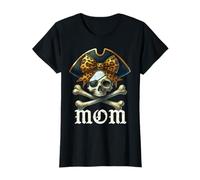 Funny Pirate Mom Leopard Coquette Bow Halloween Cute Costume Maglietta