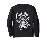 Funny Pirate Raccoon Maglia a Manica