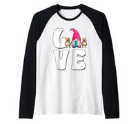 Funny Pitt Bull Dog GNOME Graphic for Mom I Love My Pitbulls Maglia con Maniche Raglan