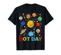 Funny Planets Polka DOT Happy DOT Day Art Studente Ragazze Ragazzi Maglietta