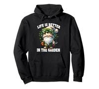 Funny Plant Lover Gnome Grandpa Life Is Better In The Garden Felpa con Cappuccio