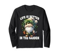 Funny Plant Lover Gnome Grandpa Life Is Better In The Garden Maglia a Manica