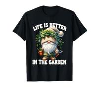 Funny Plant Lover Gnome Grandpa Life Is Better In The Garden Maglietta
