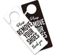 Funny Please Remove Your Shoes Door Hanger Sign 2 Pack(Double Sided)