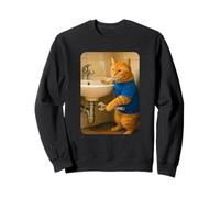 Funny Plumber Cat Meme Handyman Hilarious Orange Cat Joke Felpa