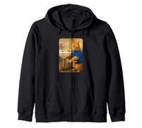 Funny Plumber Cat Meme Handyman Hilarious Orange Cat Joke Felpa con Cappuccio