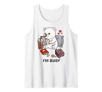 Funny Polar Bear Im Busy Boba Tea Snacks Zoo Ragazzi Ragazze Bambini Canotta