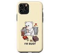 Funny Polar Bear Im Busy Boba Tea Snacks Zoo Ragazzi Ragazze Bambini Custodia per iPhone 11 Pro