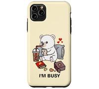 Funny Polar Bear Im Busy Boba Tea Snacks Zoo Ragazzi Ragazze Bambini Custodia per iPhone 11 Pro Max
