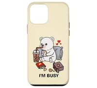Funny Polar Bear Im Busy Boba Tea Snacks Zoo Ragazzi Ragazze Bambini Custodia per iPhone 12 mini