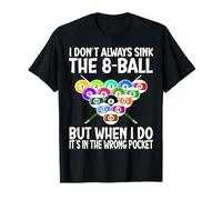 Funny Pool Billiard Men Women Billiards Players 8 Ball Gifts Maglietta