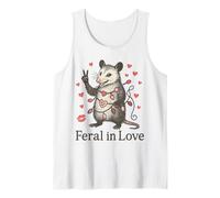 Funny Possum Valentine Outfit Feral in Love Animal Design Canotta