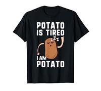 Funny Potato Shirts For Girls Kids Tired I Am Potato Maglietta